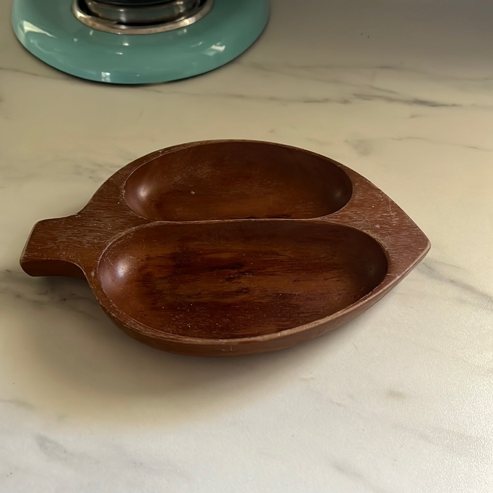 Vintage wooden trinket dish